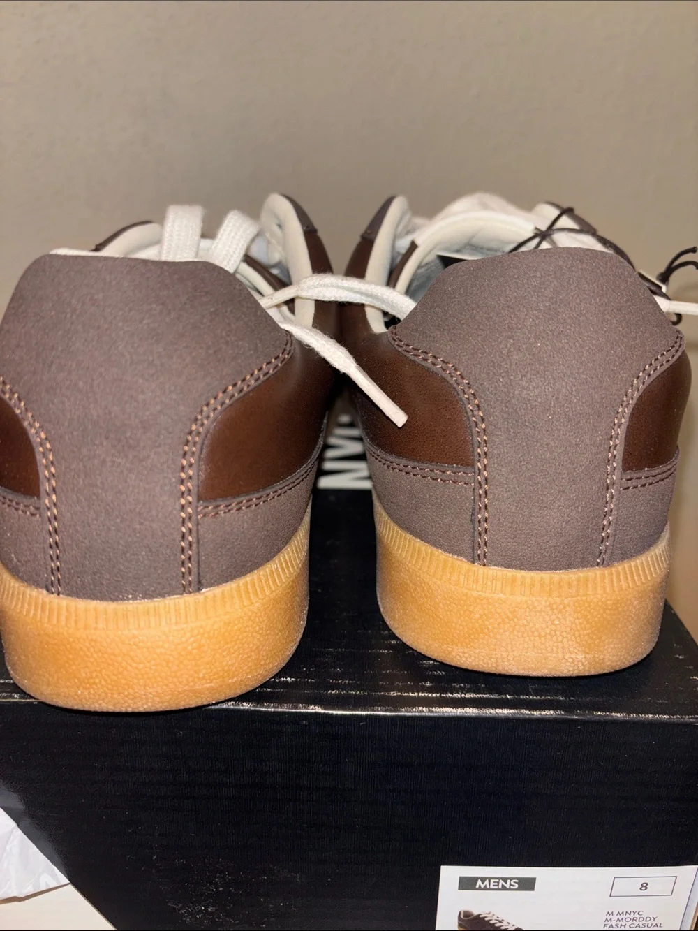 Madden NYC Men’s  Brown Low-Top Sneakers with Gum Rubber Sole 8